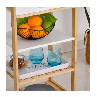 Ξύλινο Τρόλεϊ Κουζίνας με 4 Ράφια 76 x 40 x 30 cm HOMCOM 801-131