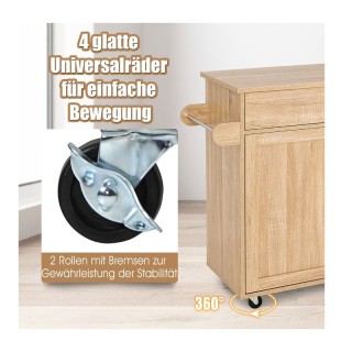 Ξύλινο Τρόλεϊ Κουζίνας 116 x 40 x 85 cm Costway KC51983NA Ξύλινο Τρόλεϊ Κουζίνας 116 x 40 x 85 cm Costway KC51983NA