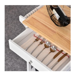 Ξύλινο Τρόλεϊ Κουζίνας 66 x 39.5 x 86.5 cm HOMCOM 801-126 Ξύλινο Τρόλεϊ Κουζίνας 66 x 39.5 x 86.5 cm HOMCOM 801-126