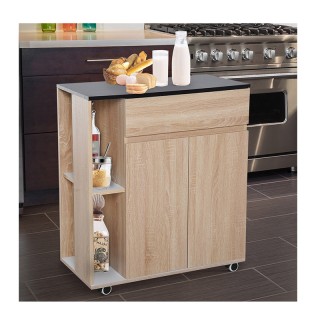 Ξύλινο Τρόλεϊ Κουζίνας 78 x 39.5 x 88.5 cm HOMCOM 801-078