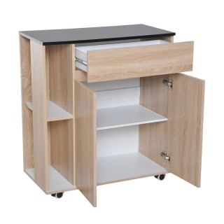 Ξύλινο Τρόλεϊ Κουζίνας 78 x 39.5 x 88.5 cm HOMCOM 801-078