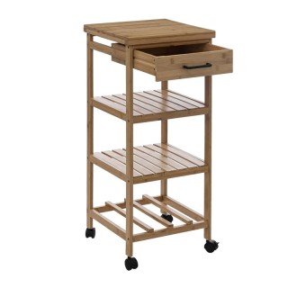Ξύλινο Τρόλεϊ Κουζίνας από Μπαμπού με 4 Ράφια και 1 Συρτάρι 38 x 37...