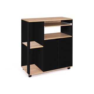 Ξύλινο Τρόλεϊ Κουζίνας με 1 Ντουλάπι και 3 Ράφια 76 x 39.5 x 85 cm ... Ξύλινο Τρόλεϊ Κουζίνας με 1 Ντουλάπι και 3 Ράφια 76 x 39.5 x 85 cm ...