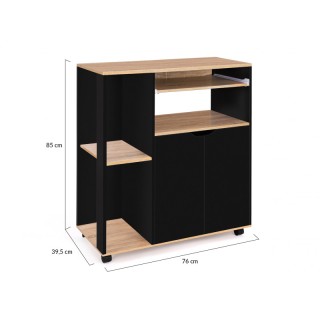 Ξύλινο Τρόλεϊ Κουζίνας με 1 Ντουλάπι και 3 Ράφια 76 x 39.5 x 85 cm ... Ξύλινο Τρόλεϊ Κουζίνας με 1 Ντουλάπι και 3 Ράφια 76 x 39.5 x 85 cm ...