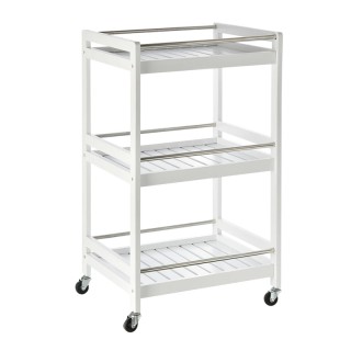 Ξύλινο Τρόλεϊ Κουζίνας με 3 Ράφια 78 x 45 x 38 cm HOMCOM 801-123WT Ξύλινο Τρόλεϊ Κουζίνας με 3 Ράφια 78 x 45 x 38 cm HOMCOM 801-123WT