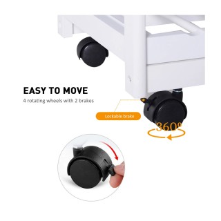 Ξύλινο Τρόλεϊ Κουζίνας με 4 Ράφια και 2 Συρτάρια 74 x 37 x 76 cm HO... Ξύλινο Τρόλεϊ Κουζίνας με 4 Ράφια και 2 Συρτάρια 74 x 37 x 76 cm HO...