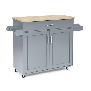 Ξύλινο Τρόλεϊ Κουζίνας με Ντουλάπι και Συρτάρι 116 x 40 x 85 cm Χρώ... Ξύλινο Τρόλεϊ Κουζίνας με Ντουλάπι και Συρτάρι 116 x 40 x 85 cm Χρώ...