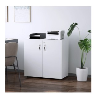 Ξύλινο Τροχήλατο Ντουλάπι Γραφείου 80 x 40 x 80 cm HOMCOM 924-018WT Ξύλινο Τροχήλατο Ντουλάπι Γραφείου 80 x 40 x 80 cm HOMCOM 924-018WT