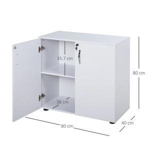 Ξύλινο Τροχήλατο Ντουλάπι Γραφείου 80 x 40 x 80 cm HOMCOM 924-018WT Ξύλινο Τροχήλατο Ντουλάπι Γραφείου 80 x 40 x 80 cm HOMCOM 924-018WT