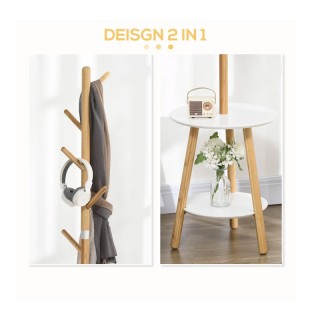 Ξύλινος Καλόγερος από Μπαμπού με Τραπεζάκι 39.5 x 39.5 x 171 cm HOM... Ξύλινος Καλόγερος από Μπαμπού με Τραπεζάκι 39.5 x 39.5 x 171 cm HOM...