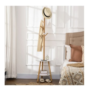 Ξύλινος Καλόγερος από Μπαμπού με Τραπεζάκι 39.5 x 39.5 x 171 cm HOM... Ξύλινος Καλόγερος από Μπαμπού με Τραπεζάκι 39.5 x 39.5 x 171 cm HOM...