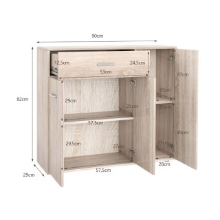 Ξύλινος Μπουφές 90 x 29 x 82 cm Costway JV10158NA