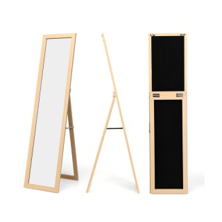 Ξύλινος Ολόσωμος Καθρέπτης 37 x 50 x 148 cm Χρώματος Καφέ Ανοιχτό C...