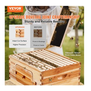 Ξύλινος Όροφος Κυψέλης με 10 Πλαίσια 503 x 414 x 245 mm VEVOR CTFXS...