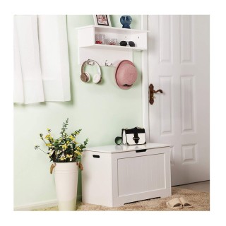 Ξύλινος Πάγκος Αποθήκευσης 76 x 40 x 48 cm Songmics LHS11WTV1