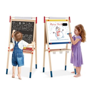 Ξύλινος Παιδικός Μαγνητικός Μαυροπίνακας 3 σε 1 Διπλής Όψης Costway... Ξύλινος Παιδικός Μαγνητικός Μαυροπίνακας 3 σε 1 Διπλής Όψης Costway...