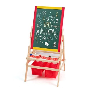 Ξύλινος Παιδικός Μαγνητικός Μαυροπίνακας 3 σε 1 Διπλής Όψης Costway...