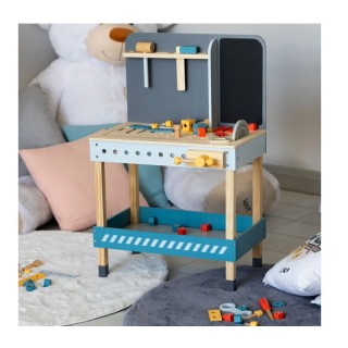 Ξύλινος Παιδικός Πάγκος Εργασίας με 47 Εργαλεία 50 x 29.5 x 80 cm E...