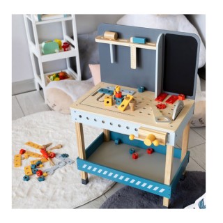 Ξύλινος Παιδικός Πάγκος Εργασίας με 47 Εργαλεία 50 x 29.5 x 80 cm E...