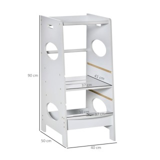 Ξύλινος Πύργος Εκμάθησης 40 x 50 x 90 cm Χρώματος Γκρι HOMCOM 312-0... Ξύλινος Πύργος Εκμάθησης 40 x 50 x 90 cm Χρώματος Γκρι HOMCOM 312-0...