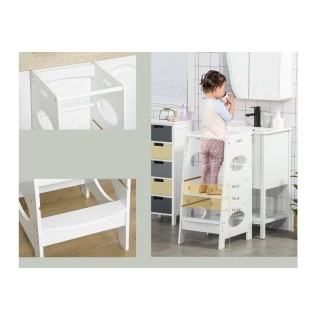 Ξύλινος Πύργος Εκμάθησης 40 x 50 x 90 cm Χρώματος Λευκό HOMCOM 312-...