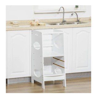 Ξύλινος Πύργος Εκμάθησης 40 x 50 x 90 cm Χρώματος Λευκό HOMCOM 312-... Ξύλινος Πύργος Εκμάθησης 40 x 50 x 90 cm Χρώματος Λευκό HOMCOM 312-...