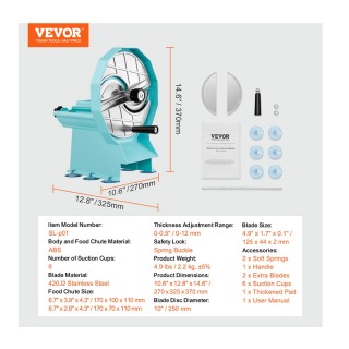 Χειροκίνητος Κόπτης Λαχανικών και Φρούτων 12 mm VEVOR SDSCQPJWS1SLW... Χειροκίνητος Κόπτης Λαχανικών και Φρούτων 12 mm VEVOR SDSCQPJWS1SLW...
