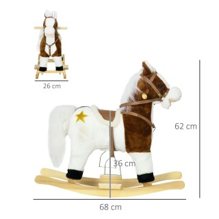 HOMCOM Rocking Horse για Παιδιά 3-6 ετών σε Λούτρινο Παιχνίδι με Ήχ...