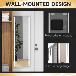 Ορθογώνιος καθρέφτης τοίχου HOMCOM με ρυθμιζόμενα φώτα LED και διακ... Ορθογώνιος καθρέφτης τοίχου HOMCOM με ρυθμιζόμενα φώτα LED και διακ...