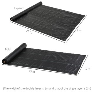 Outsunny Mulch Sheet 2x25 m για Λαχανόκηπο, Θερμοκήπιο και Κήπο, Απ...
