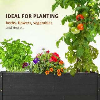 Outsunny Garden Planter με τρύπα αποστράγγισης και ρόδες, σε ξύλο ε... Outsunny Garden Planter με τρύπα αποστράγγισης και ρόδες, σε ξύλο ε...