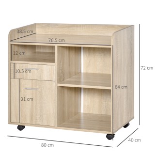 Vinsetto Mobile πολλαπλών χρήσεων με 4 ρόδες, δρυς, 80x40x72 cm 924...