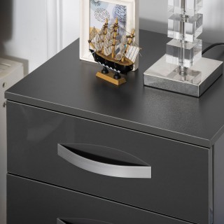 HOMCOM Σετ 2 Μοντέρνα Κομοδίνα με 3 Συρτάρια για Υπνοδωμάτιο και Σα...