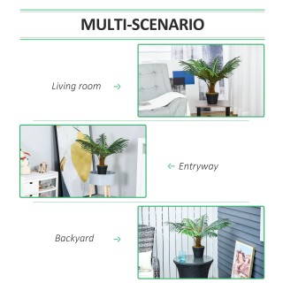 Outsunny φοίνικα σε διακοσμητικό πλαστικό, ψεύτικο τροπικό φυτό με ...