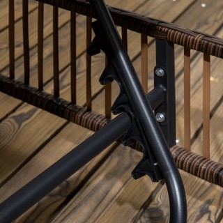 Outsunny σετ 2 ξαπλώστρες με μαξιλάρια με επένδυση και τραπεζάκι σα...