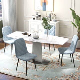 HOMCOM Σετ 4 καρέκλες κουζίνας με επένδυση, από ύφασμα και ατσάλι V... HOMCOM Σετ 4 καρέκλες κουζίνας με επένδυση, από ύφασμα και ατσάλι V...