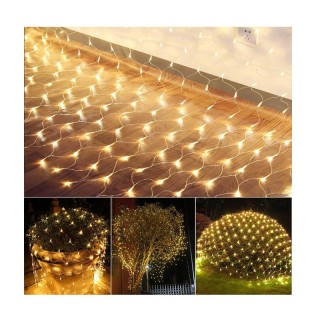 Χριστουγεννιάτικη Κουρτίνα 185 x 85 cm με 128 Λαμπάκια LED Θερμό Λε...