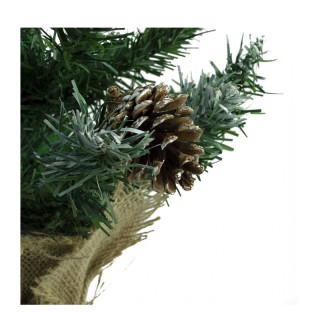 Χριστουγεννιάτικο Δέντρο 90 cm με Κουκουνάρια και Βάση Λινάτσα MWS1...