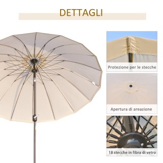 Outsunny Ανακλινόμενη Ομπρέλα Κήπου με μανιβέλα 255cm Κρεμ Λευκή 84... Outsunny Ανακλινόμενη Ομπρέλα Κήπου με μανιβέλα 255cm Κρεμ Λευκή 84...