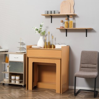 HOMCOM Πτυσσόμενη τραπεζαρία max 5 ατόμων σε μοριοσανίδα και ατσάλι...