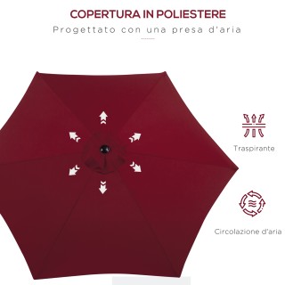 Outsunny Tilting Garden Parasol, Άνοιγμα μανιβέλας, Φ2,7x2,35m Σκού... Outsunny Tilting Garden Parasol, Άνοιγμα μανιβέλας, Φ2,7x2,35m Σκού...