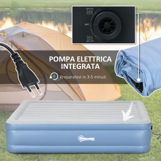 Διπλό φουσκωτό κρεβάτι με αντλία φουσκώματος και τσάντα, 152x203x46...