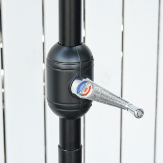 Outsunny ημικυκλική ομπρέλα για βεράντα και κήπο με μανιβέλα, 230x1...