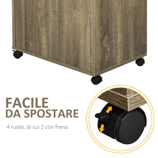 Ντουλάπι κουζίνας πολλαπλών χρήσεων HOMCOM με 4 ρόδες, ντουλάπι και...