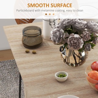 HOMCOM Πτυσσόμενο τραπέζι με 2 σταγόνες για 6 άτομα με ράφια και εν...