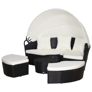 Outsunny Modular Σετ κυκλικός καναπές εξωτερικού χώρου σε μαύρο και... Outsunny Modular Σετ κυκλικός καναπές εξωτερικού χώρου σε μαύρο και...
