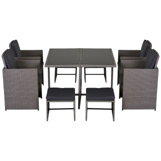 Outsunny Σετ Έπιπλα κήπου εξωτερικού χώρου 9 τεμαχίων Τραπέζι με 4 ... Outsunny Σετ Έπιπλα κήπου εξωτερικού χώρου 9 τεμαχίων Τραπέζι με 4 ...