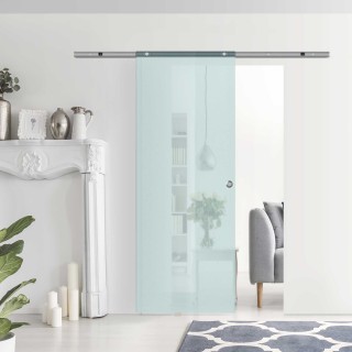 Συρόμενη πόρτα Homcom Frosted Glass και πίστα αλουμινίου, 77,5x205c...
