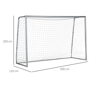 SPORTNOW Γκρι ποδοσφαιρικό γκολ 300x120x200 cm με βίδες και μανταλά...