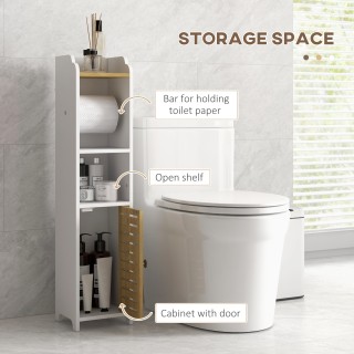 kleankin Ντουλάπι μπάνιου εξοικονόμησης χώρου από μοριοσανίδα με ρά...